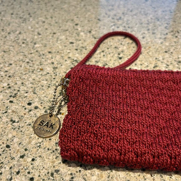 The Sak Original Red Burgundy Knit Wristlet - Picture 2 of 3